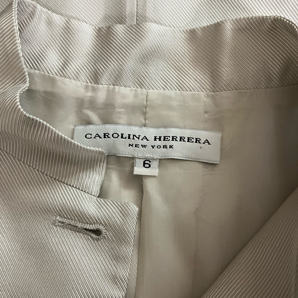 Carolina Herrera Silver Button Down Jacket - image 6